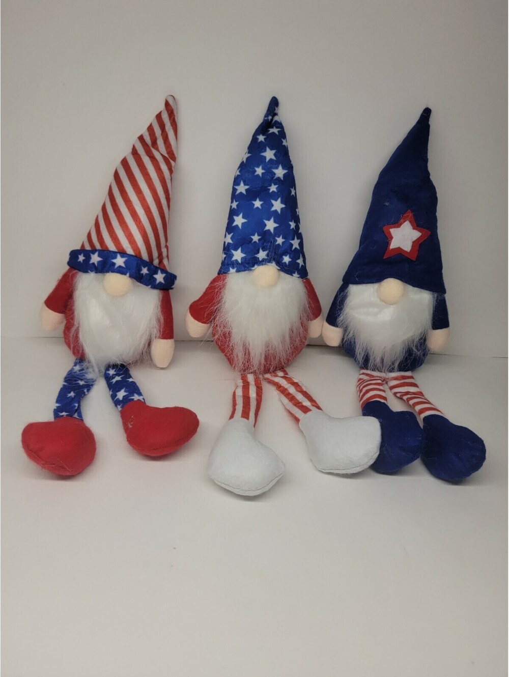 3Pcs Patriotic Elf Gnome Handmade Plush Faceless Beard Gnome Decor for Kid Gifts